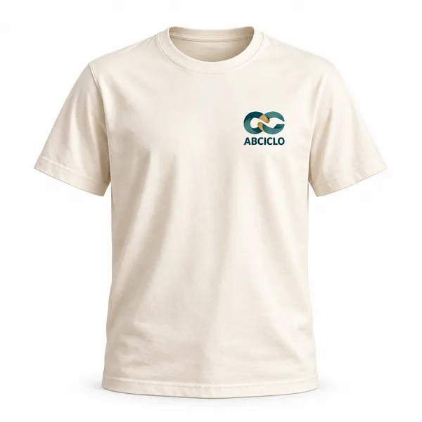 Camiseta ABCICLO marfim com logo no peito